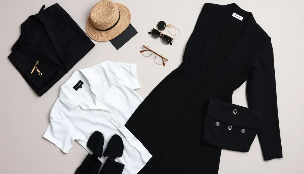 A curated minimalist wardrobe embodying elegance and simplicity.