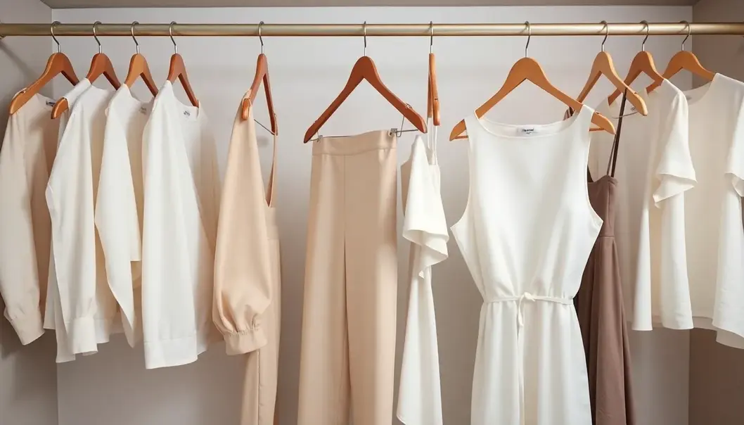 A curated minimalist wardrobe embodying elegance and simplicity.